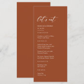 Herfst Boho Terracotta Bruiloft Menu (Voorkant / Achterkant)