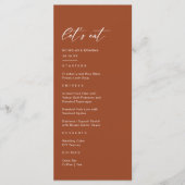 Herfst Boho Terracotta Bruiloft Menu (Voorkant)