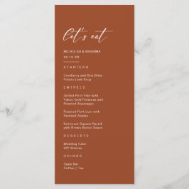 Herfst Boho Terracotta Bruiloft Menu