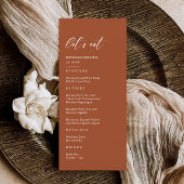 Herfst Boho Terracotta Bruiloft Menu