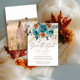 Herfst Boho Terracotta Floral Wedding Save the Dat Save The Date