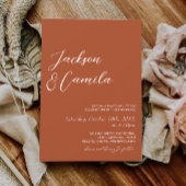 Herfst Boho Terracotta Foto Bruiloft Kaart