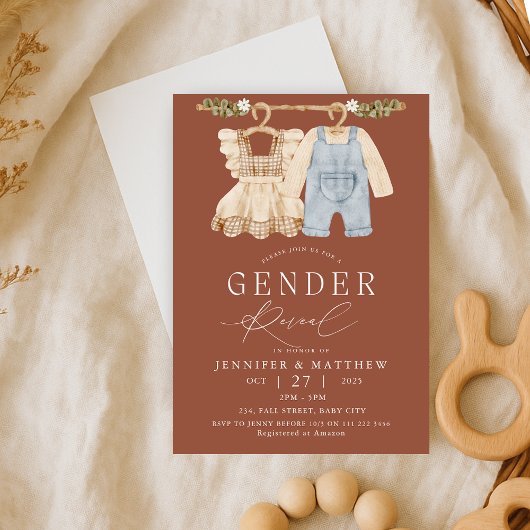 Herfst Boho Terracotta Genderonthulling Kaart