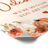 Herfst Boho Terracotta Pompoen Bruids Welkomstbord Poster (Hoek)