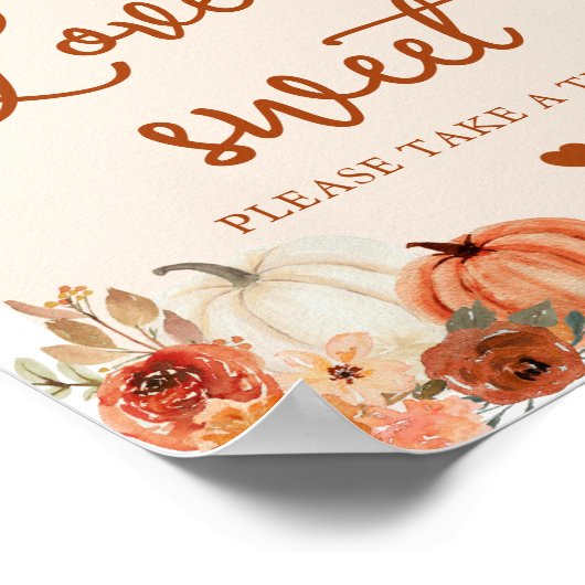 Herfst Boho Terracotta Pompoen Liefde is Lief Teke Poster (Hoek)