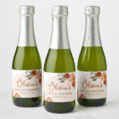 Herfst Boho Terracotta Pompoen Vrijgezellenfeest M Sparkling Wijnetiket (Flessen)