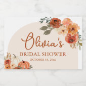 Herfst Boho Terracotta Pompoen Vrijgezellenfeest M Sparkling Wijnetiket (Enkel label)