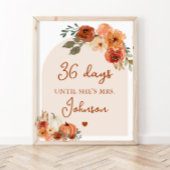 Herfst Boho Terracotta Pumpkin dagen tot ze Mrs Poster