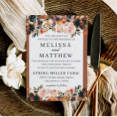 Herfst Boho Terracotta Wedding Uitnodiging