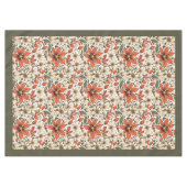 Herfst boho terracotta witte bloemen pastel blauw tafelkleed (Voorkant (Horizontaal))