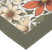 Herfst boho terracotta witte bloemen pastel blauw tafelkleed (Gekanteld)