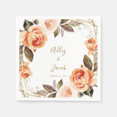 Herfst Boho verbrand Oranje Floral Wedding Napkins Servet (Voorkant)