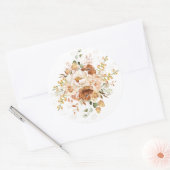 Herfst Boho verbrand Oranje vuilnisbelt Ronde Sticker (Envelop)