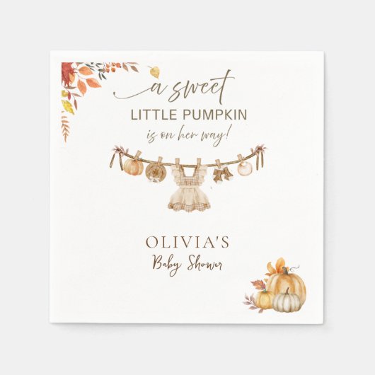 Herfst Boho was een beetje pompoen onderweg Servet (Voorkant)