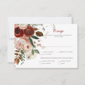 Herfst Boho Watercolor Bloem RSVP Kaart (Voorkant)