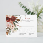 Herfst Boho Watercolor Bloem RSVP Kaart (Staand voorkant)