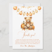 Herfst Boho Waterverf Beer Baby shower Dank u Bedankkaart (Voorkant)