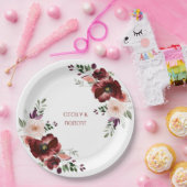 Herfst Boho Waterverf Bloem Bruiloft Papieren Bordje (Feest)