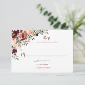Herfst Boho Waterverf Bloem RSVP Kaartje (Staand voorkant)