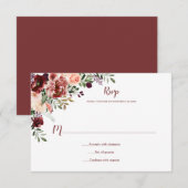 Herfst Boho Waterverf Bloem RSVP Kaartje (Voorkant / Achterkant)