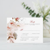 Herfst Boho Waterverf Bloemen RSVP Kaartje (Staand voorkant)