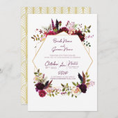 Herfst Boho Wedding Uitnodiging (Voorkant / Achterkant)