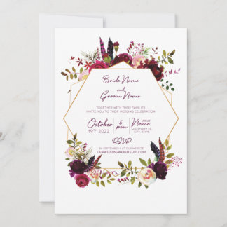 Herfst Boho Wedding Uitnodiging