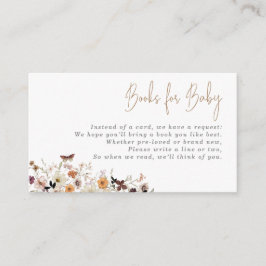 Herfst Boho Wild Flowers Books for Baby Informatiekaartje