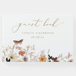 Herfst Boho Wild Flowers Bruiloft Gastenboek