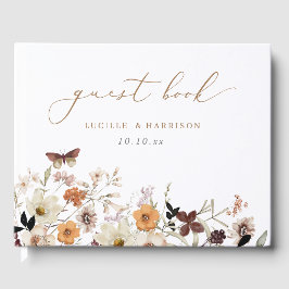 Herfst Boho Wild Flowers Bruiloft Gastenboek