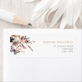 Herfst Boho Wild Flowers Retouradres Etiket (Insitu)