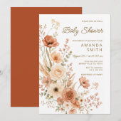 HERFST Boho Wilde Bloem Baby Shower Kaart (Voorkant / Achterkant)
