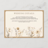 Herfst Boho Wilde Bloem Bruiloft Details Informatiekaartje (Voorkant)