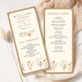 Herfst Boho Wilde Bloem Bruiloftsprogramma