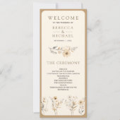 Herfst Boho Wilde Bloem Bruiloftsprogramma (Voorkant)
