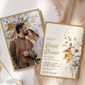 Herfst Boho Wilde Bloem Foto Bruidsdouche Kaart
