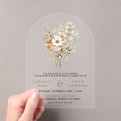 Herfst Boho Wilde Bloemen Bruiloft Acryl Uitnodigingen (Insitu (Draagbaar))