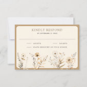 Herfst Boho Wilde Bloemen Bruiloft RSVP Kaartje (Voorkant)