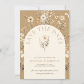 Herfst Boho Wilde Bloemen Trouwfoto Save The Date (Voorkant)