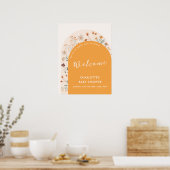Herfst Boho Wildflower Arch Baby shower Welkom Poster (Keuken)