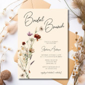 Herfst Boho Wildflower Bridal Brunch Kaart