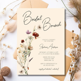 Herfst Boho Wildflower Bridal Brunch Kaart