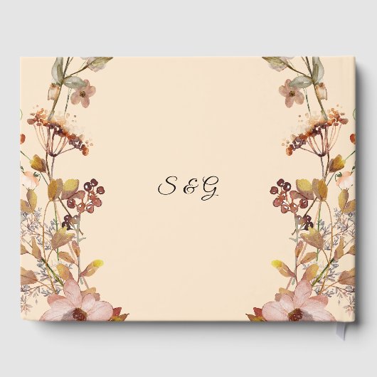 Herfst Boho Wildflower bruiloft Gastenboek (Achterkant)