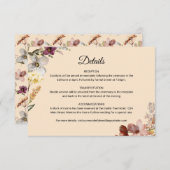 Herfst Boho Wildflower bruiloft Informatiekaartje (Voorkant / Achterkant)