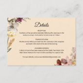 Herfst Boho Wildflower bruiloft Informatiekaartje (Voorkant)