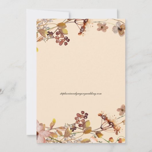 Herfst Boho Wildflower bruiloft Save The Date (Achterkant)