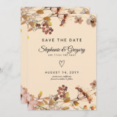 Herfst Boho Wildflower bruiloft Save The Date (Voorkant / Achterkant)