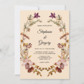 Herfst Boho Wildflower bruiloft uitnodiging (Voorkant)