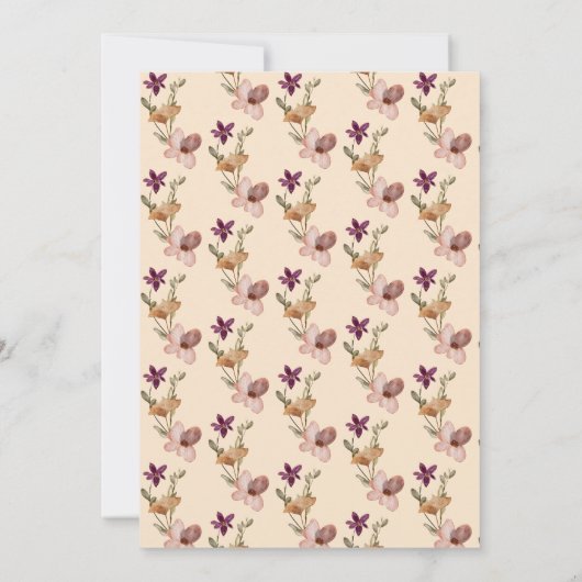 Herfst Boho Wildflower bruiloft uitnodiging (Achterkant)