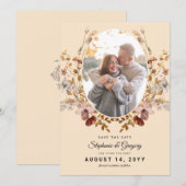 Herfst Boho Wildflower Foto Bruiloft Save The Date (Voorkant / Achterkant)